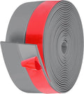 MYFAMIREA Door Weather Stripping 2IN (W) x 40FT (L) Door Draft Stopper Seal Tape Silicone Seal Strip Self Adhesive Shower Sweep Insulation Tape Side Bottom Strip for Sliding Glass Window Gap, Gray