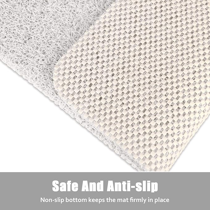 Square Shower Mat Non Slip: 27x27 Inch Extra Large Shower Floor Mat with Drain Hole in Middle - Soft PVC Loofah Bath Mat for Shower - Anti Slip Shower Stall Mat for Elderly and Kids
