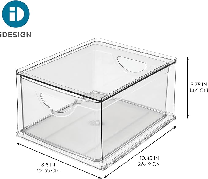 iDesign Clear Plastic Storage Drawer, Stackable Organizer for Bathroom Counter, Vanity, or Under-Sink