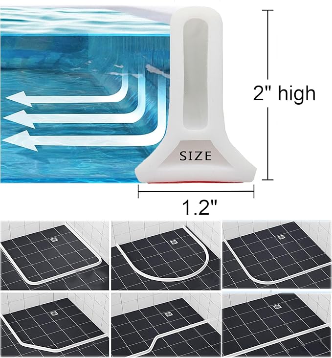 78Inch Collapsible Shower Threshold Water Dam 2" High Shower Barrier Water Stopper 2" Tall Shower Water Guard To Keep Water In Shower Dry And Wet Separation Bathroom Wheelchair Accessible