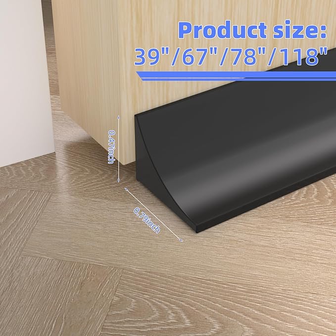 78 Inch Threshold Water Dam Barrier - Black Silicone Sink Splash Guard & Corner Shower Water Guard