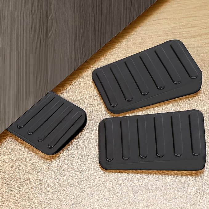 8-Pack Table Plastic Shims - Adjustable Furniture Wedges, Black, Trimmable Shim for Leveling Feet, Appliance Use, 3/8" High