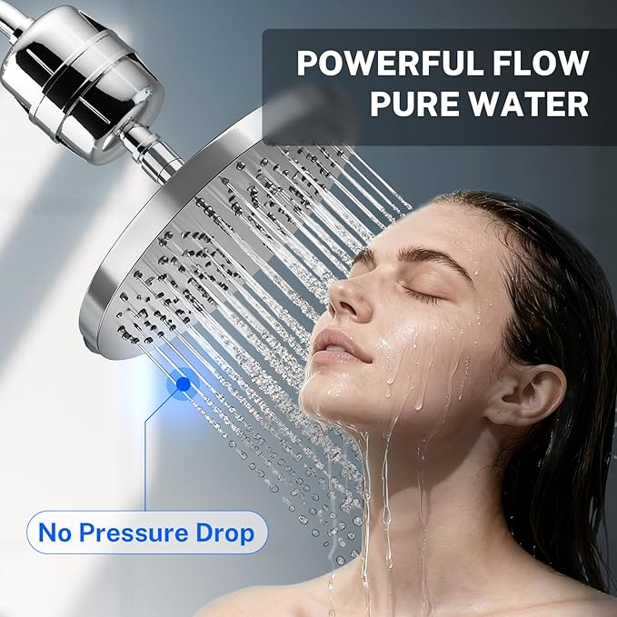 iSpring 33-Stage High Output Shower Filter, Universal Shower Head Filter for Hard Water, 99% Removal of Heavy Metals, Chlorine & Sediment, Up to 16,000 Gallons, Chrome (SF3S)