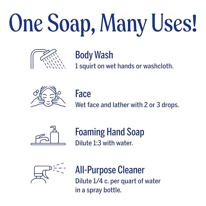 Dr. Bronner's Pure-Castile Magic Soap Liquid- Made with Regenerative Organic Certified Oils- For Body, Face, Hair, Dishes, Laundry, Vegan Bath Soaps for Men & Women, Non-GMO- Almond, 32oz + Refill