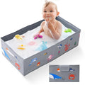 Portable Foldable Baby Bathtub with Drain Plug, 30" L x 15.2" W x 8.6" H Kids Travel Tub, Converts Shower to Tub, No Assembly Folds Flat for Storage, for Infant Toddler 6M-5 Years