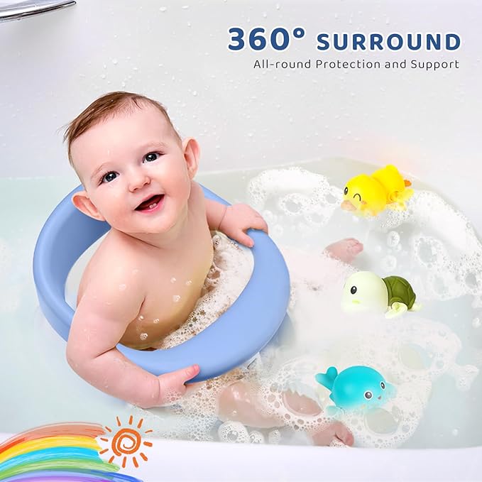 Baby Bath Seat, Infant/Toddler Sit Up Bathtub Seat for 6-12-24 Months, Baby Bath Essentials, Great Shower Gifts for Newborn and New Mothers