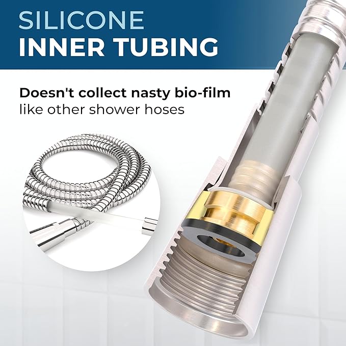 HammerHead Showers Solid Metal Shower Hose Attachment for Showerhead, Extra-Long 72-Inch Universal Replacement Hose for Hand held Shower, Brushed Nickel