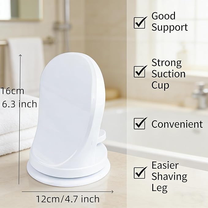 Shower Foot Rest for Shaving Legs with Strong Suction Cup Non-Slip Shower Step for Smooth Surface Bathroom Support Shaving Foot Rest Pedal