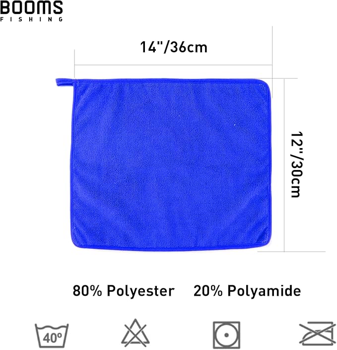 Booms Fishing B0T Microfiber Fishing Towel with Clip, 3 Pack Blue