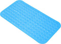 Anti-Slip Bathtub Shower mat, 27.5×14.5（Approximately 70×37cm） inch Soft Oversized Machine Washable Non-Slip Bathtub mat with Drainage Holes, Bathroom Floor Suction Cup.（1-Clear Blue）