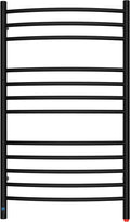 HEATGENE Electric Towel Warmer with Built-in Timer & Temperature Control, Wall-Mounted 12-Bar Large Towel Rack, Plug-in/Hardwired Heated Towel Rail for Bathroom - Matte Black