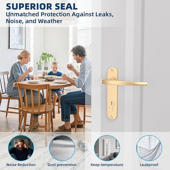 Heavy-Duty 36 ft x 2 in Weather Stripping, Extra Thick 2mm Door Draft Stopper Silicone Seal Strip for House and Glass Shower Doors for Collision and Side Gaps of Door and Windows, Clear