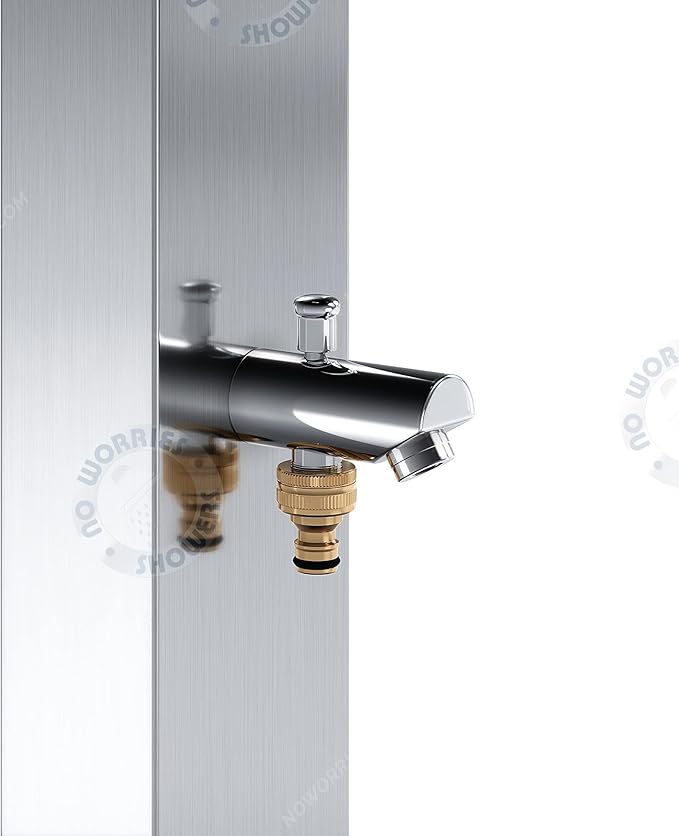 Bondi 316 Marine Grade Stainless Steel Outdoor Shower Panel-No Rust! Perfect for Swimming Pools, Backyards, Beach Houses, Resorts. Hot & Cold Water Connections, Wall Mounted or Freestanding Options.