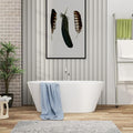 Mocoloo 59 Inch Freestanding Bathtub - Acrylic Soaking White Tub for Bathroom Stand Alone Ergonomic Modern Bathtub with Overflow and Stianless Offset Drain