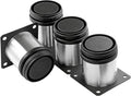 2.5 Inch Metal Furniture Legs Stainless Steel Adjustable Legs Silver Table Legs Round Cabinet Legs for Coffee Table Cabinet Desk Sofa Shelves, Pack of 4