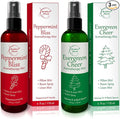 Holiday Aromatherapy Mist 2-Pack – Evergreen Cheer & Peppermint Bliss | Natural Air Freshener & Linen Mist | Perfect Christmas Room Spray & Stocking Stuffer