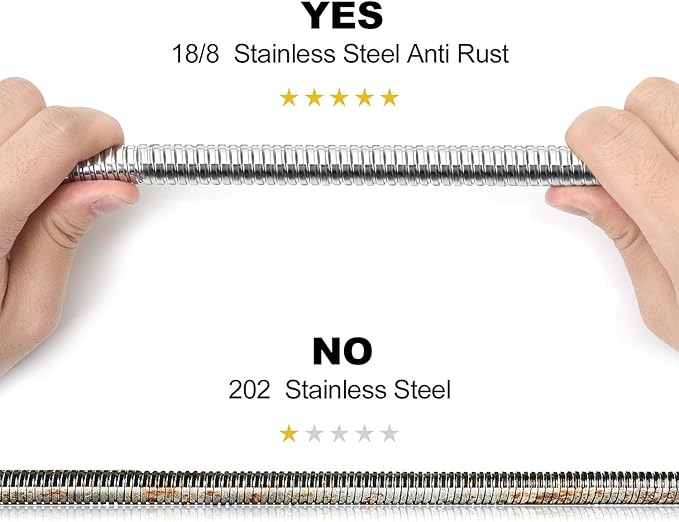 Shower Hose Extra Long 99 Inches Stainless Steel Handheld Shower Head Hose with Brass Insert and Nut - Durable and Flexible