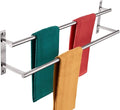 KOKOSIRI 32 Inch Bath Towel Bars Double Towel Racks Bathroom Towel Holder Towel Storage Towel Shelves Wall Mount Stainless Steel Satin Nickel B5010BR-L32