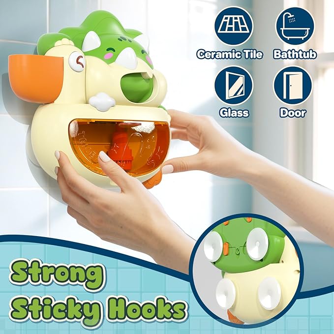 Lehoo Castle Bath Bubble Machine, Light Up Musical Bubble Bath Toys for Toddlers 1-3 Automatic Bubble Maker for Bathtub Dinosaur Toys for Bath