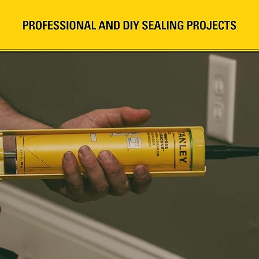 Stanley S421 All-Purpose RTV Silicone Sealant (1 x 10.1 fl.oz.) – 100% Waterproof Gray Caulk | Industrial-Grade Silicone for Kitchen, Bathroom, Shower, Window, Door, Indoor & Outdoor Use | 1 Pack