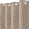 Inhousolu No Hook Waffle Weave Shower Curtain with Removable Snap in Fabric Liner Set for Bathroom, 230 GSM Heavy Duty Weighted Hem, Water Repellent Washable Bath Curtains, 72 x 78 Inch, Beige