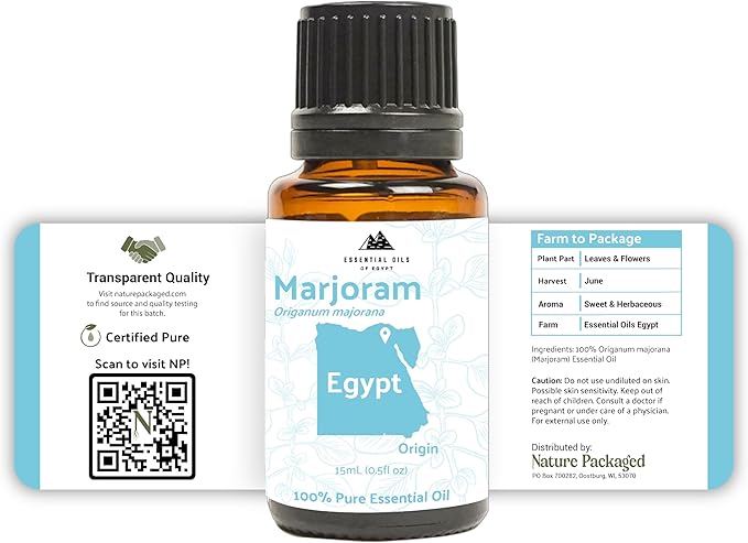 Marjoram Essential Oil - Aceite de Mejorana Direct from Egypt for Massage & Aromatherapy | Premium Therapeutic Grade (2lbs)
