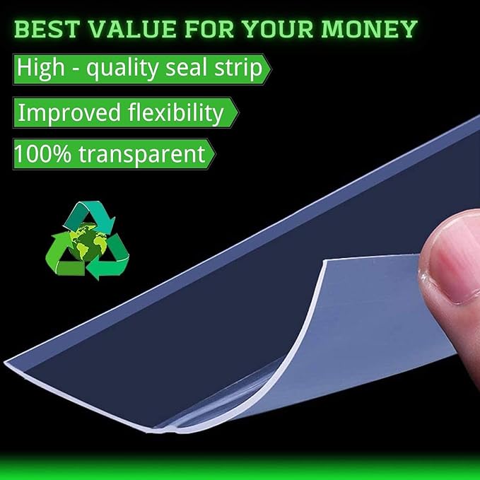 Weather Stripping Silicone Seal Strip, Weather Stripping Door Bottom Seal Strip - House and Glass Shower Doors Silicone Sealing for Door and Windows Gaps of Collision and Side, (Transparent) 25MM…