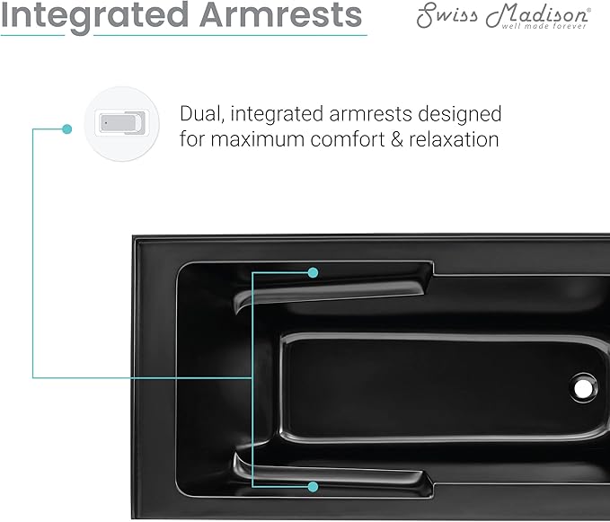 Voltaire 60 in. x 32 in. Acrylic Matte Black, Skirted Alcove, Integral, Right-Hand Drain, Apron Bathtub