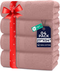 DAN RIVER Bath Towels Set of 4, 27 x 54 Inches, 100% Cotton, Larger & Lighter Weight, Quicker to Dry, Super Soft and Absorbent, Ideal Cotton Towels for Daily Use, Dusty Rose
