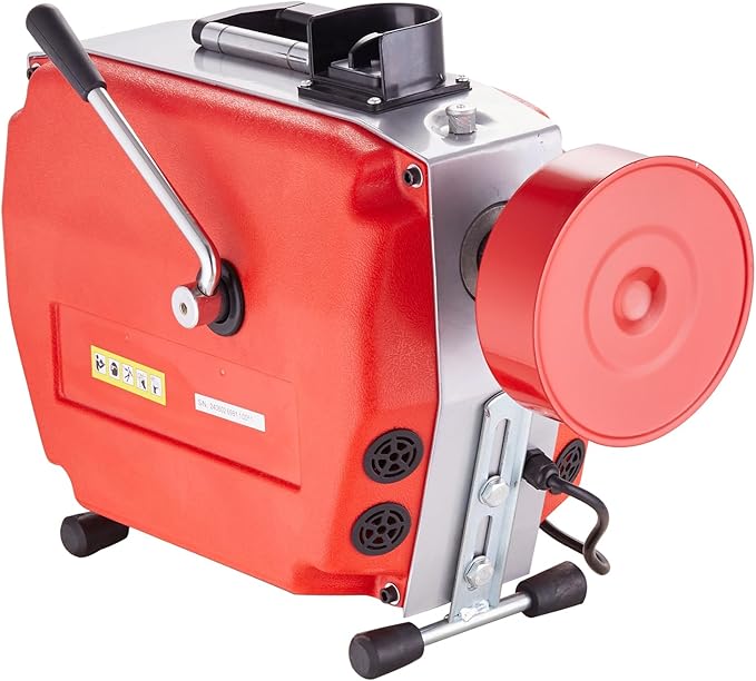 VEVOR 120FT x 7/8 Inch Drain Cleaner Machine, 420W Electric Sewer Snake Auger Manual Feed - with 6 Cutters, 2 Steel Cables (120' x 7/8" and 18' x 3/8") & CW/CCW Control for 1.9" to 6" Pipes