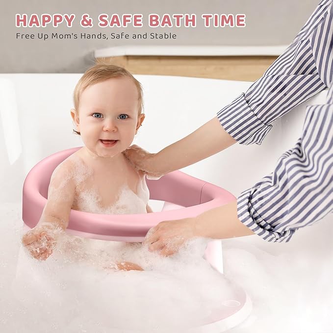 Baby Bath Seat, Infant/Toddler Sit Up Bathtub Seat for 6-12-24 Months, Baby Bath Essentials, Great Shower Gifts for Newborn and New Mothers