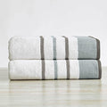 Great Bay Home Decorative Oversized Bath Sheet Set - Luxury Cotton 2 Pack 68x35 Extra Large Towels - Luxurious, Ultra-Soft, Durable Towels for Bathroom Decor (Eucalyptus/Grey)