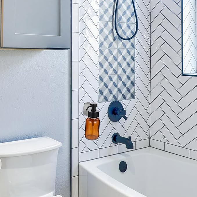 ABOOFAN Wall-Mounted Bathroom Storage Rack with Shampoo Bottle Holder Hook Self-Adhesive Shower Gel Bottle Rack for Space Saving and Organized Bathroom