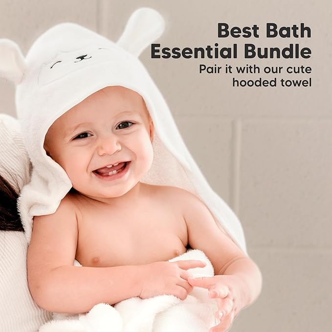 6-Pack Baby Washcloths - Soft Absorbent Viscose from Bamboo Wash Cloths for Babies, Kids, Toddlers, Infant, Newborn Bath Towels, Gentle on Sensitive Skin, 10x10 Reusable Face Towels (Khaki)