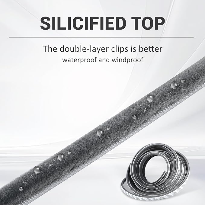 Durable Self-Adhesive Weather Seal for Doors and Windows, 33 Ft Gray, 0.35" Wide x 0.35" Thick - Soundproof, Windproof, and Draft Blocker