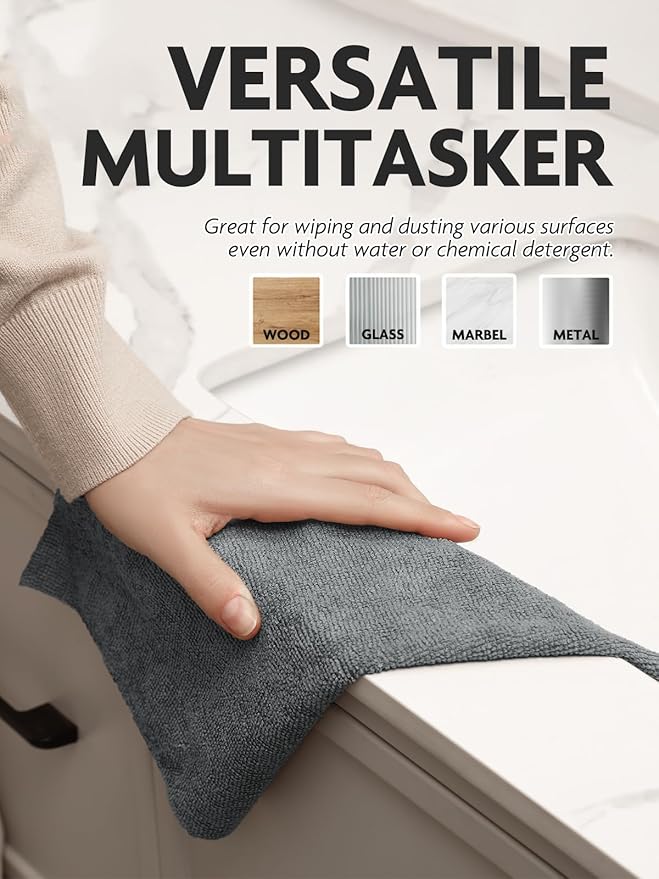 Fantasticlean Microfiber Cleaning Cloth Roll -75 Pack, Tear Away Microfiber Towels, 12" x 12", Reusable, Washable, Scratch Free, Ultra Absorbent for Car, Home Supplies (DimGray)