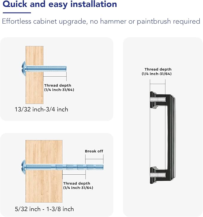 Ravinte Hardware 25 Pack Matte Black Cabinet Pulls, 3 Inch (76mm) Hole Center Zinc Alloy Drawer Handles for Kitchen Cabinets, Cupboards, Dressers, Square Solid Metal Hardware