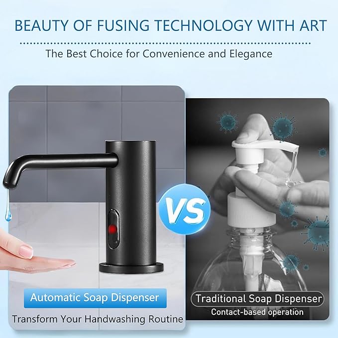 Automatic Soap Dispenser Touchless for Kitchen and Bathroom, Sink Built in Commercial Electric Soap Dispenser,Upgraded Infrared Sensors Brass Material, with Bottle and Pump 33.81oz/1000ml