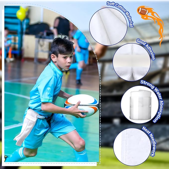 Shimeyao 2 pcs 2 Pcs Cotton Sports Football Towel with Closure Pitching Football Sweat Towel for Sports Gym Men Women Accessories(White,Classic)