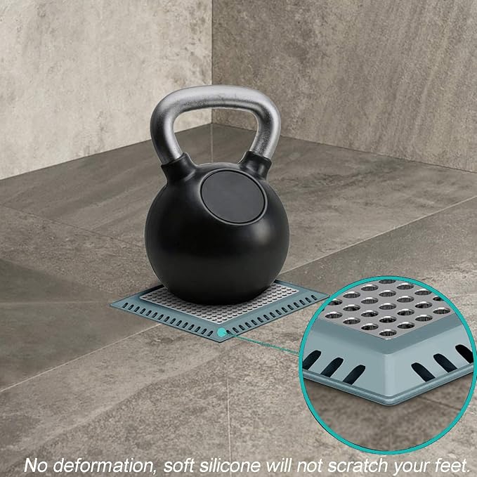 Hair Catcher/Drain Strainer/Shower Drain Cover for Bathroom Floor Drain, Stainless Steel and Silicone (Patented Product)