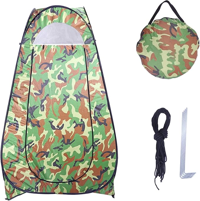 Pop Up Privacy Shower Tent,Portable Outdoor Bathroom Toilet Changing Dressing Room,Instant Rain Shelter for Camping & Beach,Lightweight & Sturdy, Easy Set Up, Foldable, with Carry Bag (Camouflage)