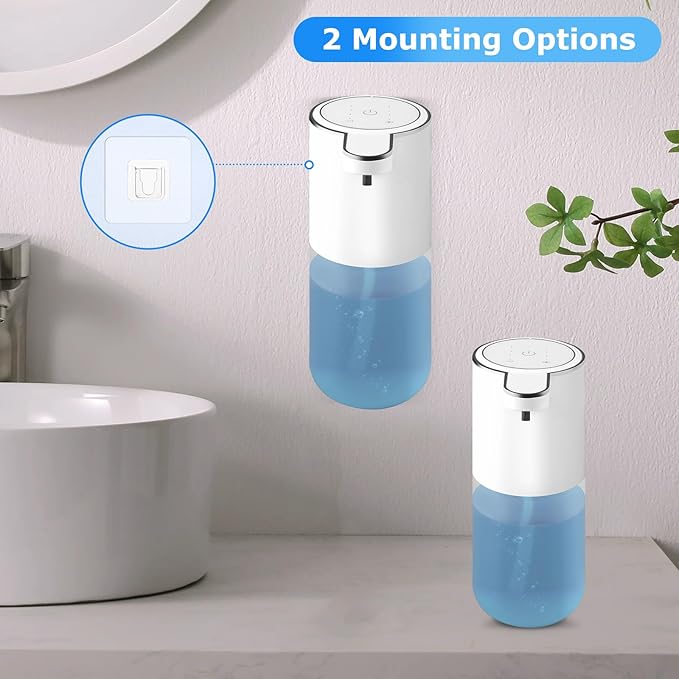 2 Pack Soap Dispenser,Automatic Liquid Soap Dispenser Touchless,13.5oz/400ml USB Rechargeabled Wall Mounted Smart Soap Dispenser for Bathroom Kitchen Set New