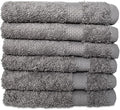 Hencely Premium 6-Pack Washcloths 12x12 Inches Soft Turkish Cotton High Absorbent and Quick Dry Dishtowel for Kitchen and Bath (Wash Cloth 6 Pack, Gray)
