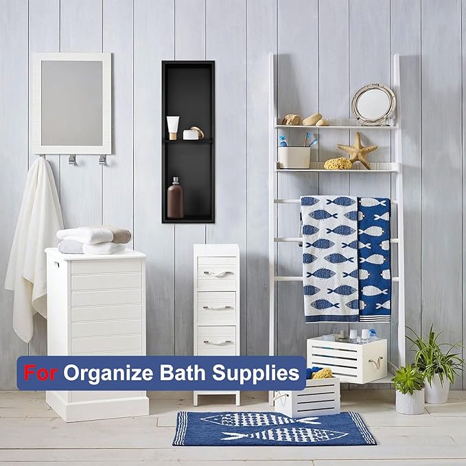 Shower Niche, Stainless Steel Elegant Bathroom Niche, No Tile Needed Recessed Shower Shelf Organizer for Storage