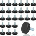 1/4" Thread Furniture Feet Levelers, 24 PCS Adjustable Furniture Feet Threaded Screw in, Leveling Feet Screw On Furniture Glide Leveling for Table, Cabinets, Chairs, Stool Legs