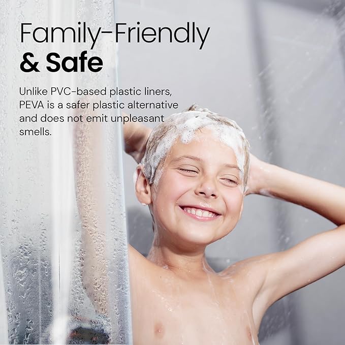 LiBa Bathroom Shower Curtain - Waterproof Plastic Shower Curtain Premium PEVA Non-Toxic with Rust Proof Grommets Clear 10G Heavy Duty Bathroom Accessories 72x78