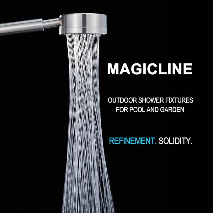 SS304 Shower Faucet Set - Outdoor Kit - Outdoor Fixtures with Brushed Nickel Shower Head & Handheld Spray, High Pressure