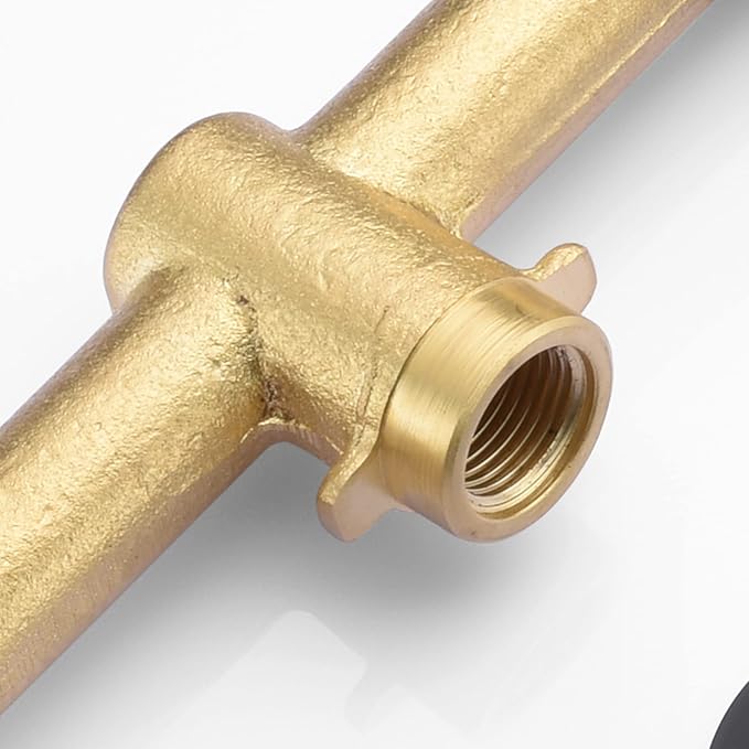 SUMERAIN Wall Mount Bathtub Faucet Set Long Spout Tub Filler High Flow Rate Black and Gold Finish