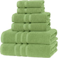 Veteran Textile LLC - 6 Pieces-Turkish Cotton - Luxury Towel Set for Bathroom & Kitchen, 2 Bath Towels, 2 Hand Towels & 2 WashCloths *Valued $79.99* (Sage Green)