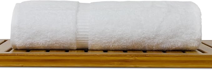 Luxury Hotel & Spa Collection Highly Absorbent, Quick Dry 100% Turkish Cotton 700 GSM, Eco Friendly Towel, for Bathroom Dobby Border Soft Bath Towel Set 27 X 54 (White, Bath Towels - Set of 2)